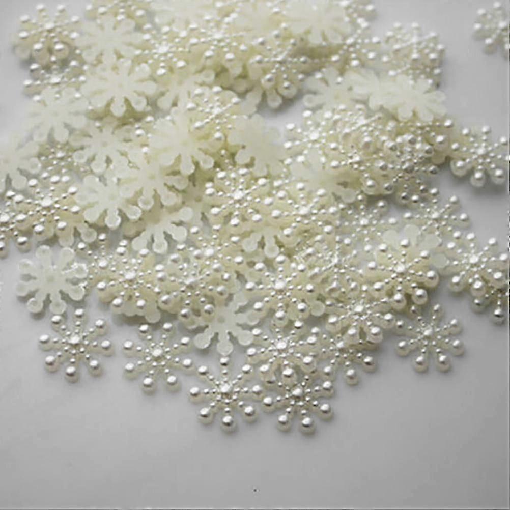 100 X Snowflake Flatback Embellishments Christmas Craft Diy Tools