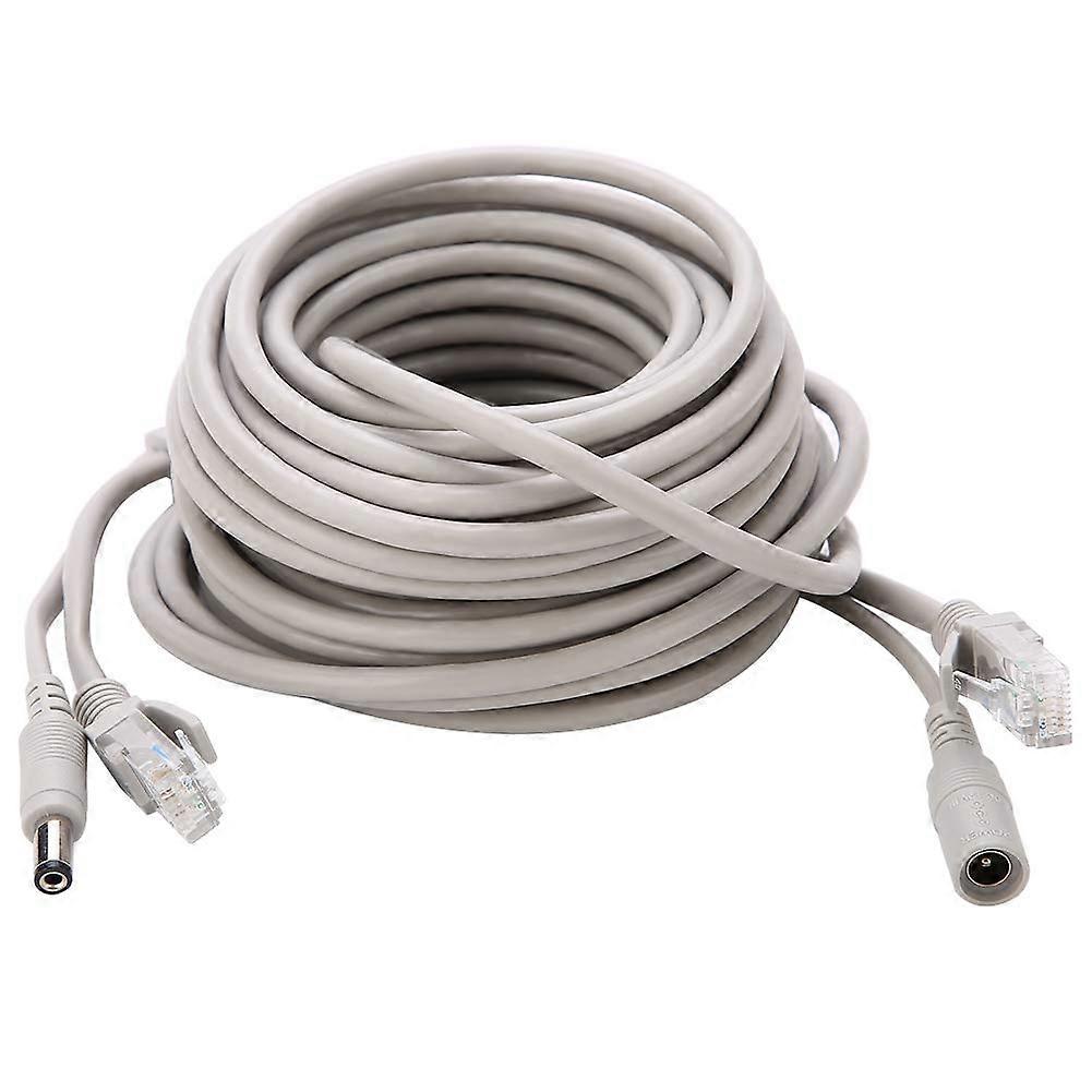 Ethernet CCTV Cable 15m RJ45 plus DC 2 in 1 for IP Security Camera Stable Data Transfer