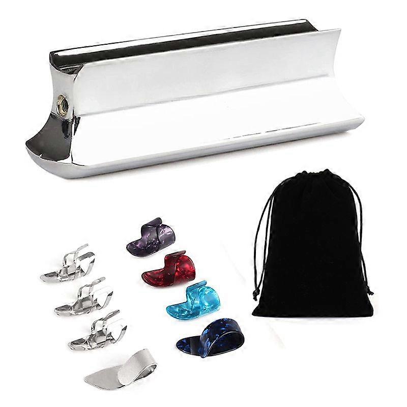 Guitar Slide Tone Bar with Celluloid+Thumb&Finger Picks Plectrums