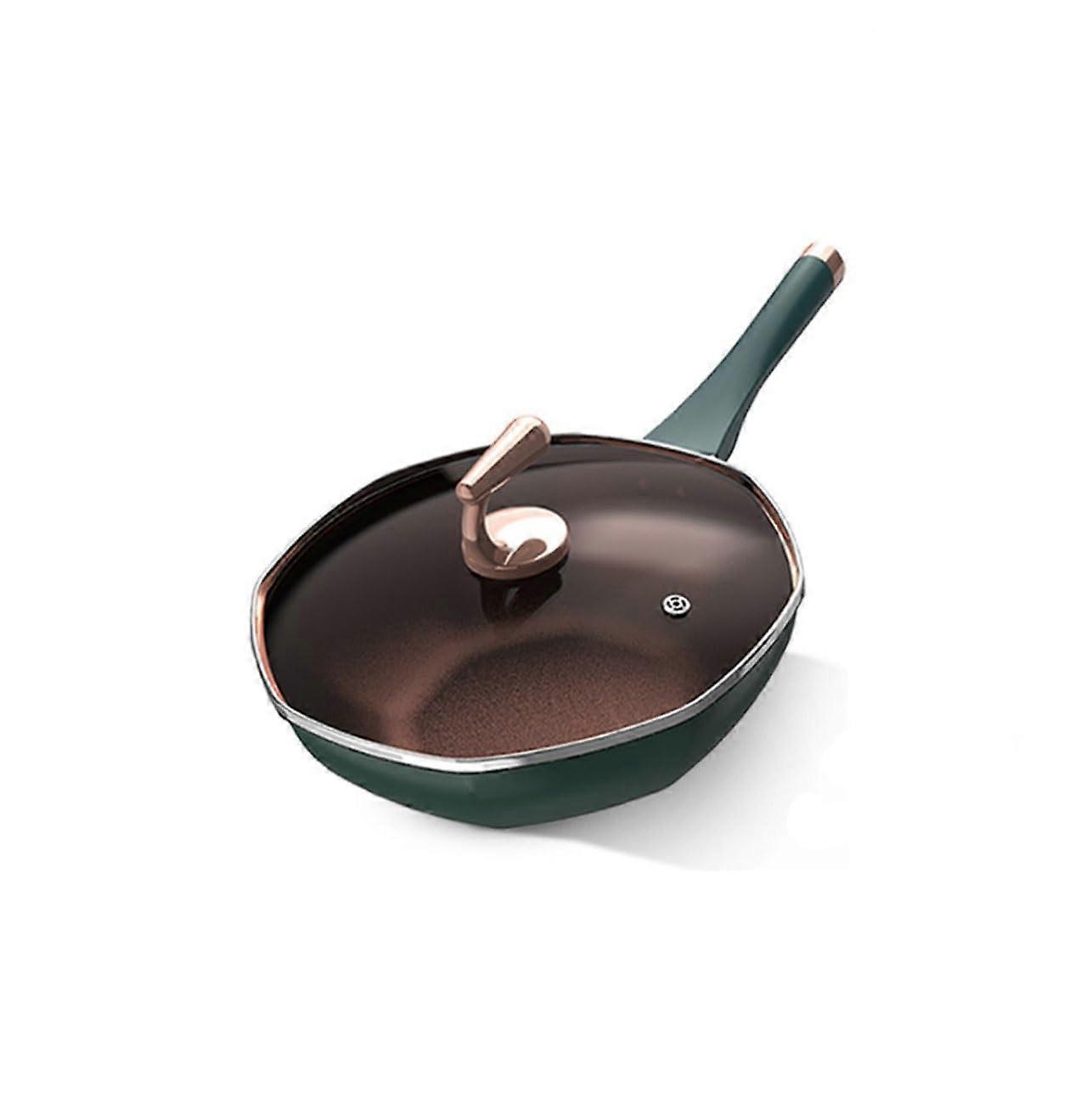 Thickened NonStick Octagonal Wok with Flat Bottom for MultiFunctional Household Cooking