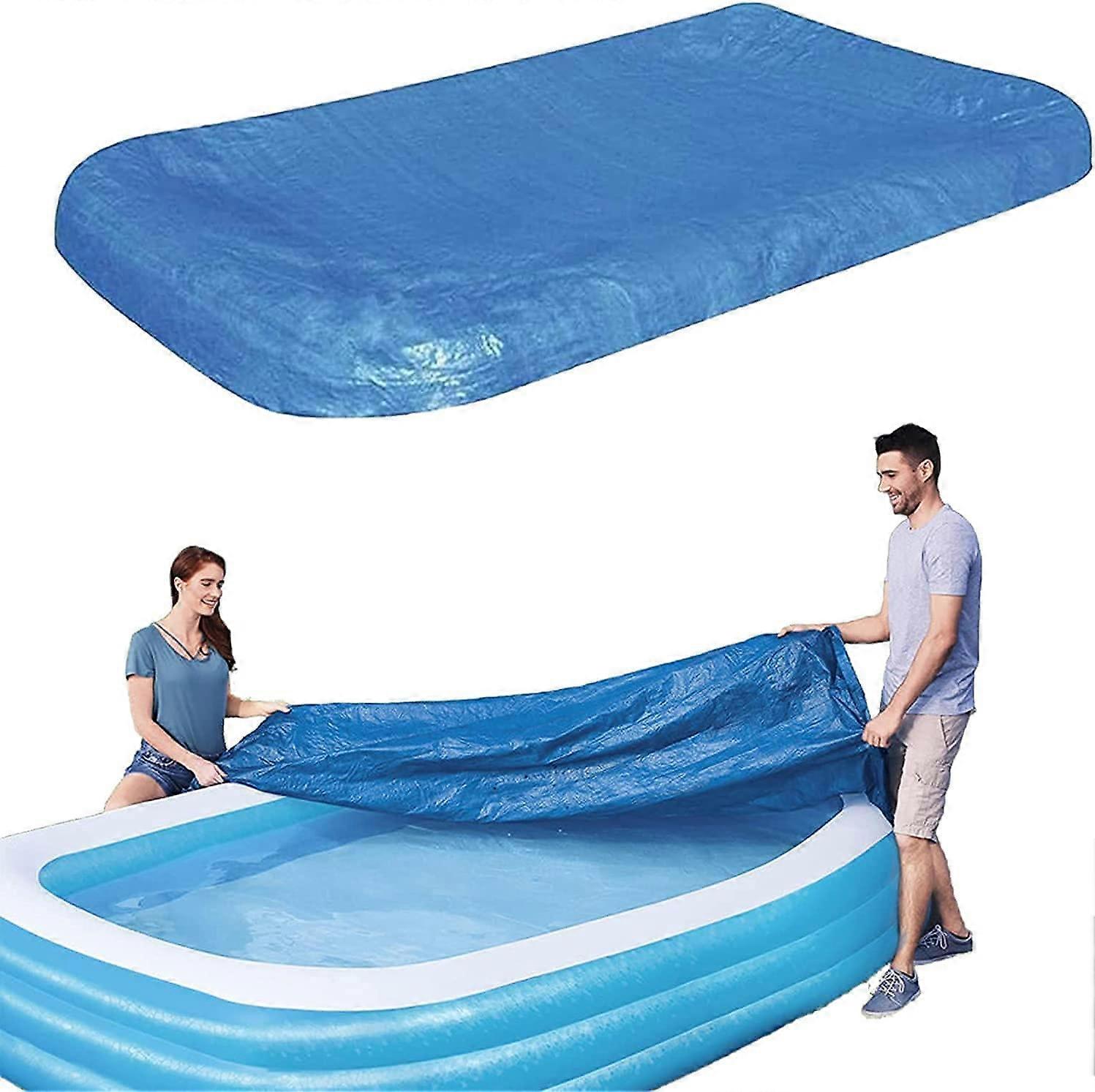 Inflatable Rectangular Pool Cover 120 x 72 Inch Dustproof Rainproof Outdoor Garden Protection