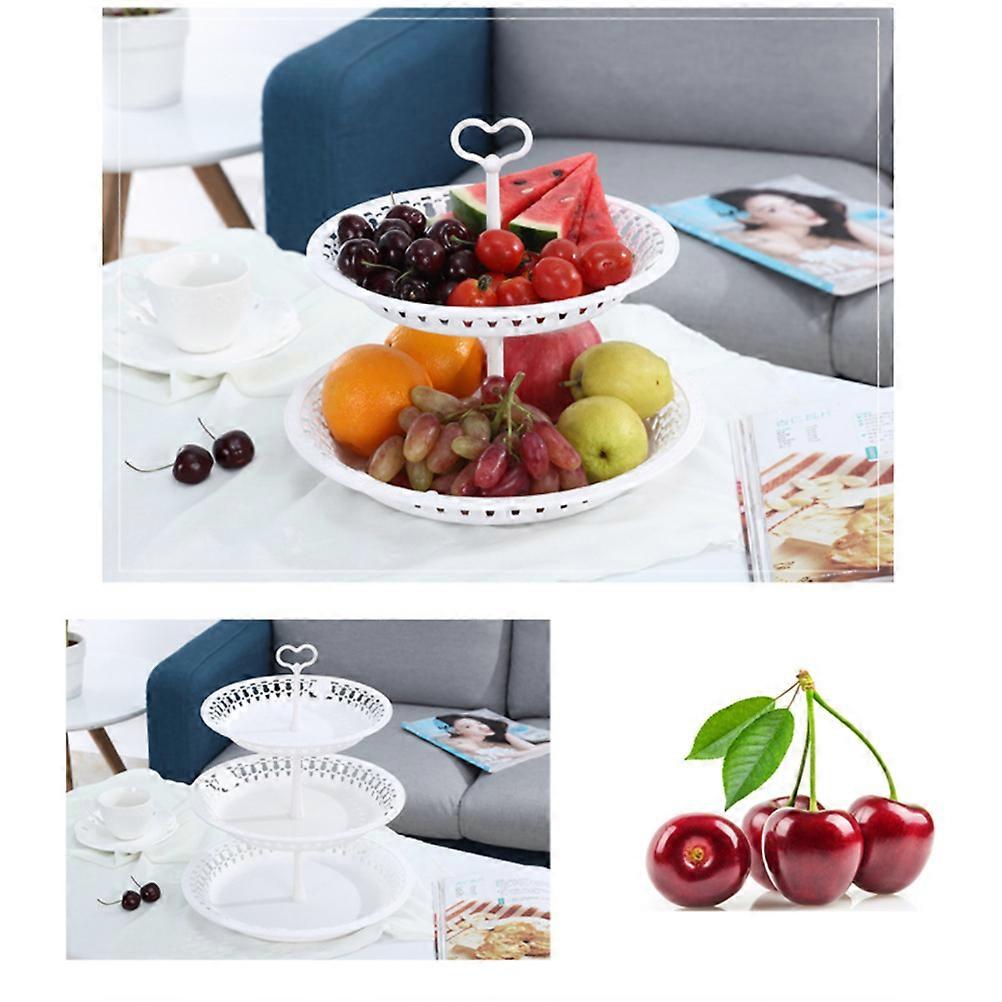 Cake Tray Double Layer Cake Stand for 1Pcs White Cupcake Display