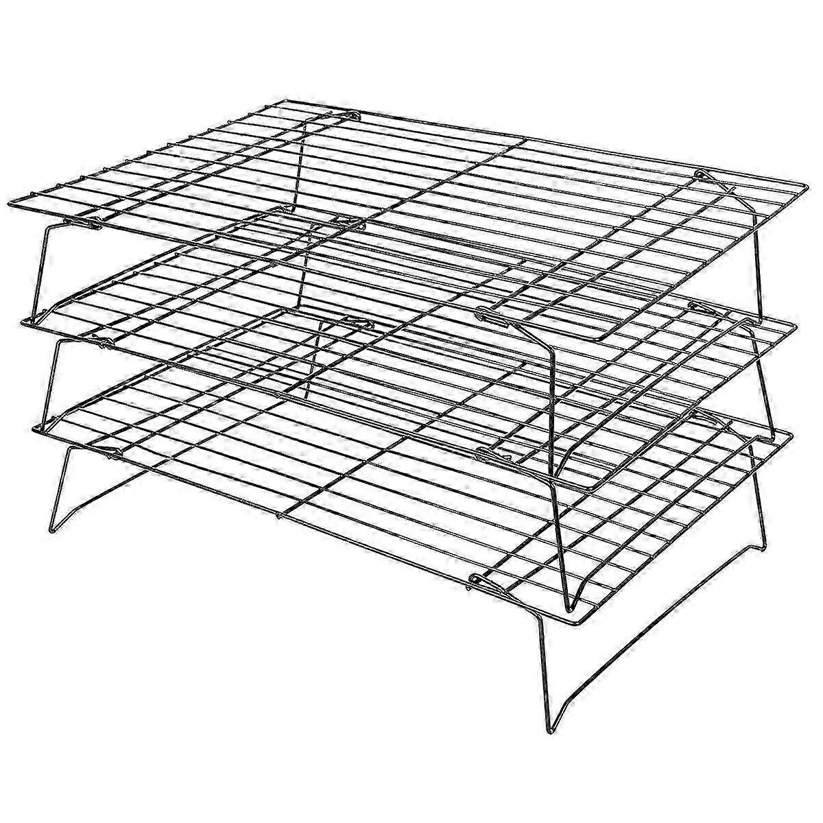 3 Layers Stackable Cooling Rack Metal Cake Cookie Biscuits Bread Cooling Rack Net Mat Holder Dry Co