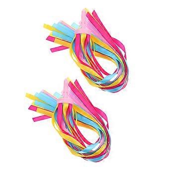 Un paio di nastri da manubrio per bici per bambini nappe colorate per scooter (gialle e rosa)