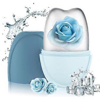 Ice Roller, Ice Roller for Face and Eyes, Ice Roller Face for Eye Puffiness, Face Massager for Women, Silicone Ice Face Roller - Blue