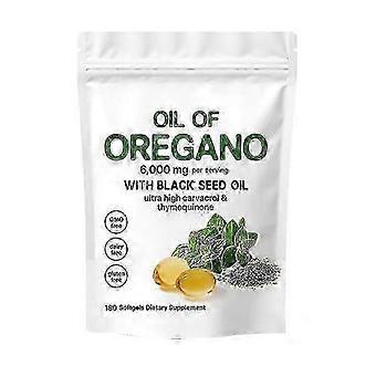 180 Pcs Oil of Oregano & Black Seed Oil 6000mg Supplement, Gels & Chews for Enhanced Vitality & Energy-pkq2