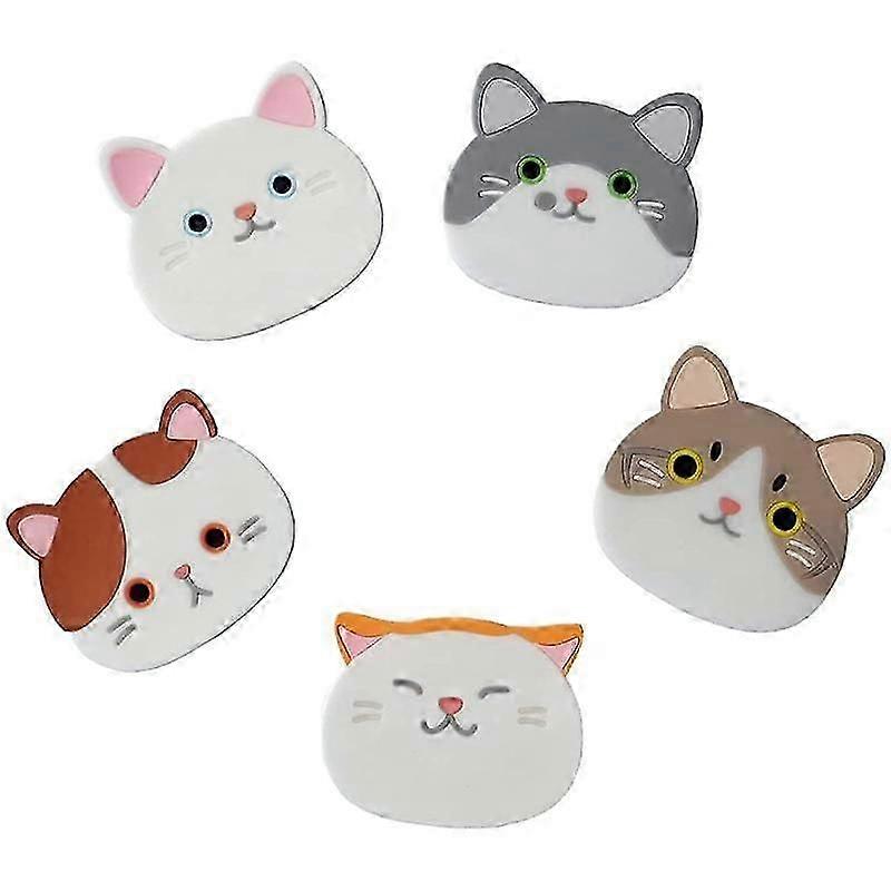 Cat Cup Mat Silicone Rubber Coaster 5Pcs