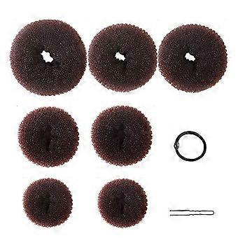 Haar Donut Bun Maker Set 7 Stuks Haar Bun Donut 10 Stuks Haarspelden en 5 Stuks Elastische Banden Haar Bun Shaper Set