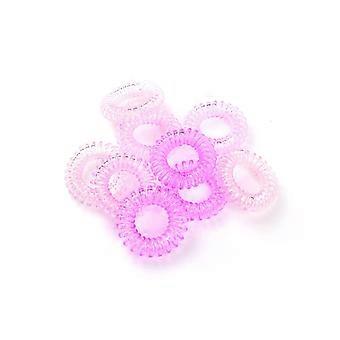 KATEA Haarelastiekjes, Spiraal Haarelastiekjes, Telefoonkoord Haarelastiekjes, Haarspoelen Elastische Haarband met Sterke Grip (S, Roze)