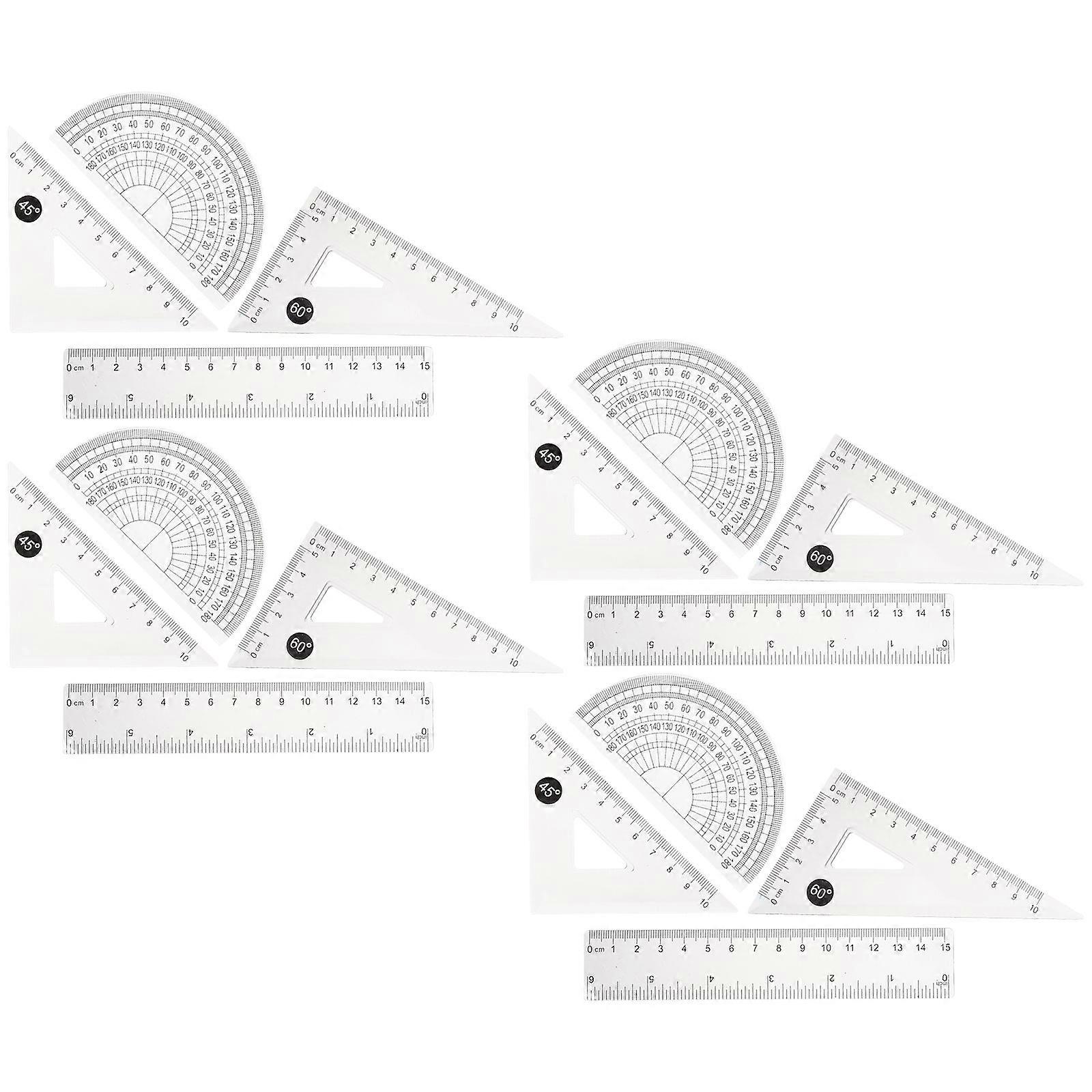 Drawing Ruler Plastic Measuring Tools Kit for 4Sets Use