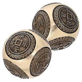 Golden Brass Hand Exercise Ball for Meditation and Physical Fitness 8Pcs