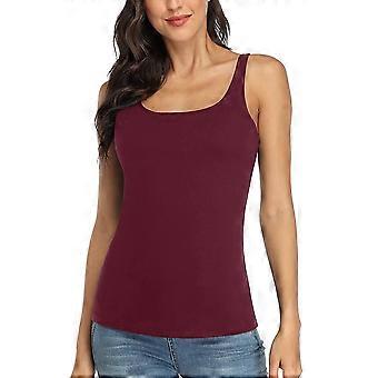Charmleaks Dames Katoenen Tanktop met Plank Beha Verstelbare Bredere Band Hemd Basic Cami Tanks