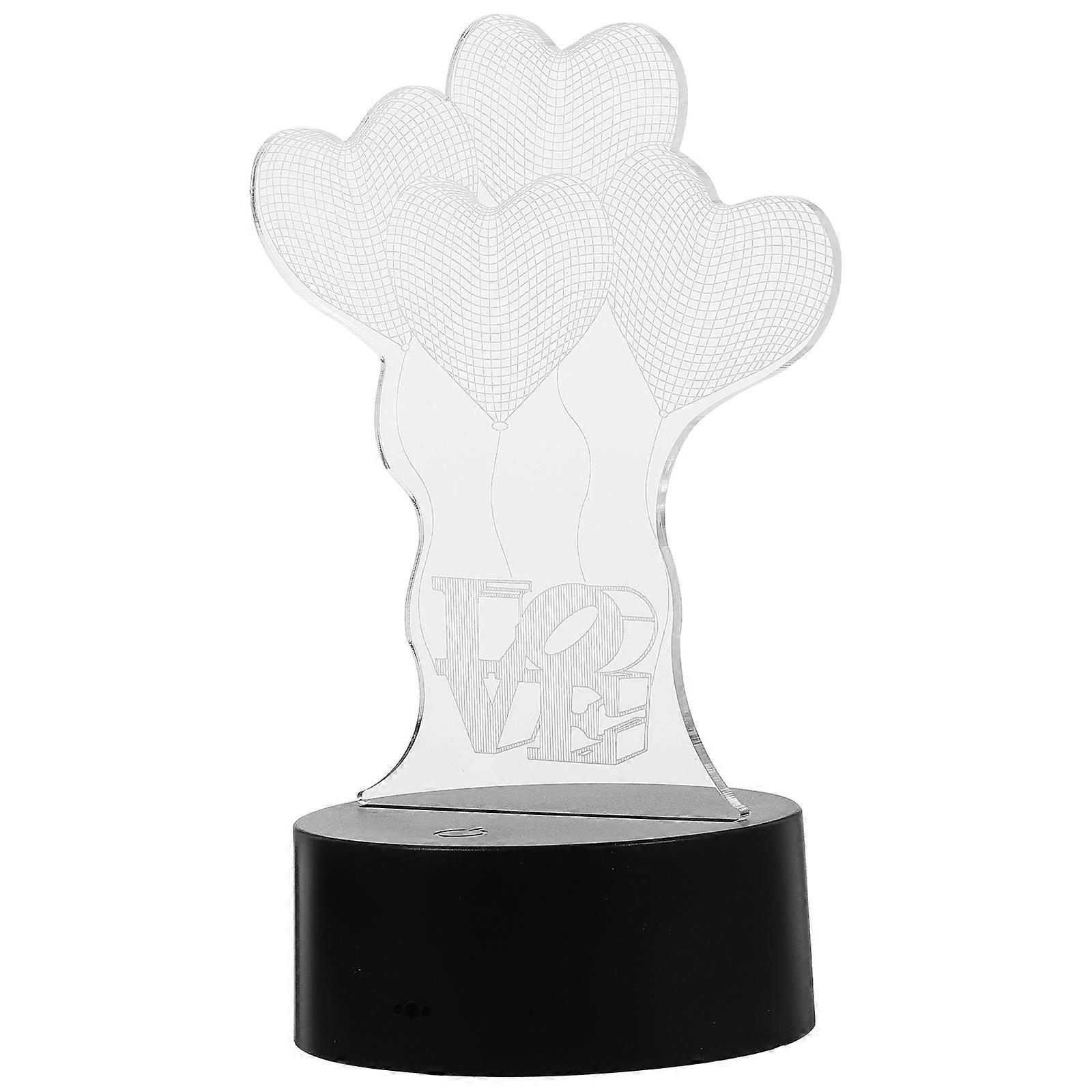 3D Lamp Visual Light Effect Touch Switch Colors Changes Night Light Four Love Heart