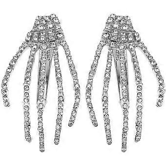 2pcs Skull Ghost Claw Rhinestone Hair Clips Halloween Skeleton Hand Bone Hair Clips
