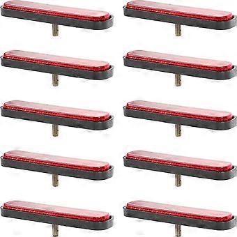 10Pcs Bike Safety Reflector Reflective Warning Sign Red Plastic Screw on