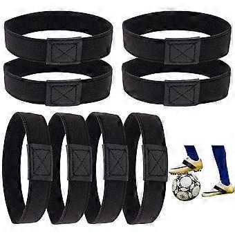 4 Pairs No Tie Elastic Lock Shoelaces Black Adjustable Anti‑Slip Lace Locks for Sports Shoes, Football Boots, Heels and Flats