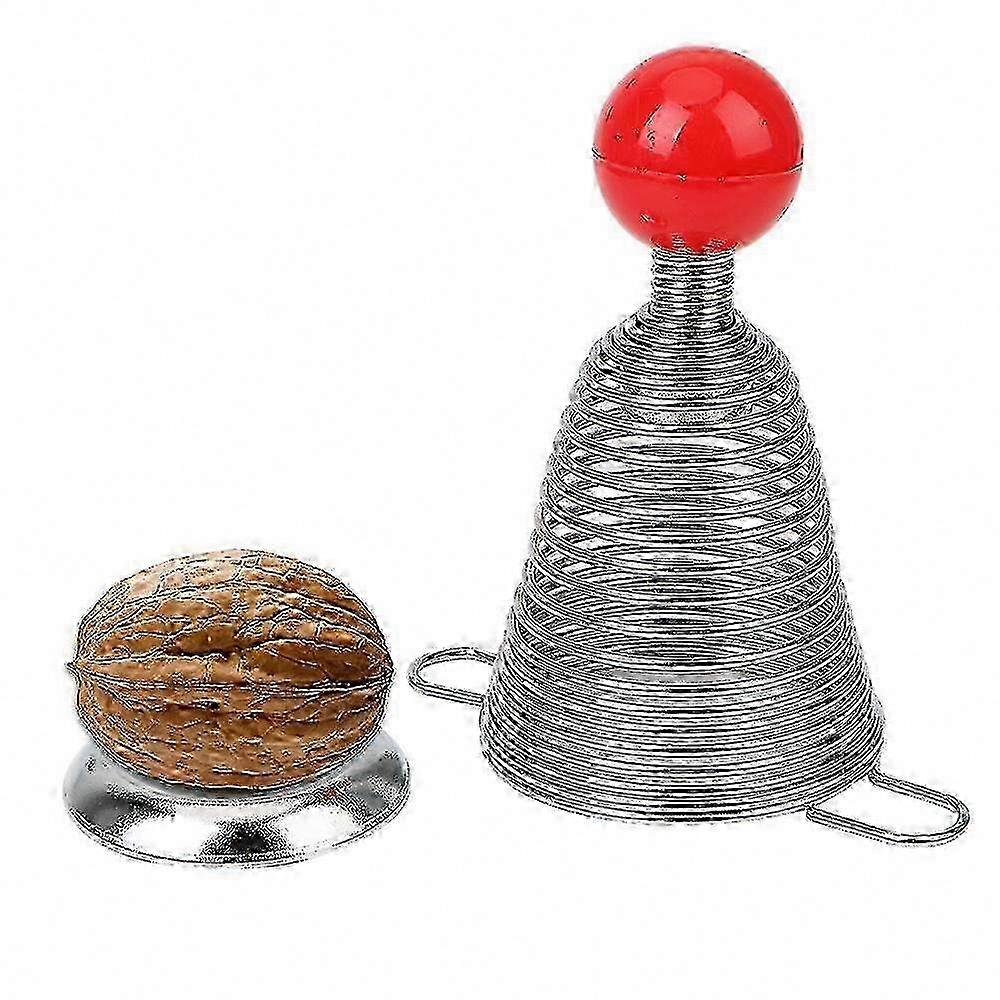 Walnut Cracking Stainless Steel Spring Nutcracker, Metal Nut Tool