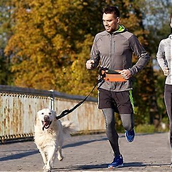Correa de perro de mano libre con cinturón de riñonera para pasear mascotas, correr, trotar, correa ajustable, correa para el pecho, tracción, cuerda reflectante