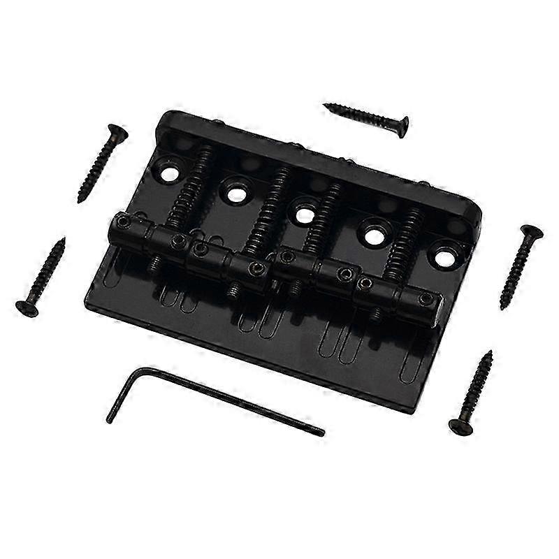 4 String Hardtail Guitar Bridge compatible with Jazz Style , Black