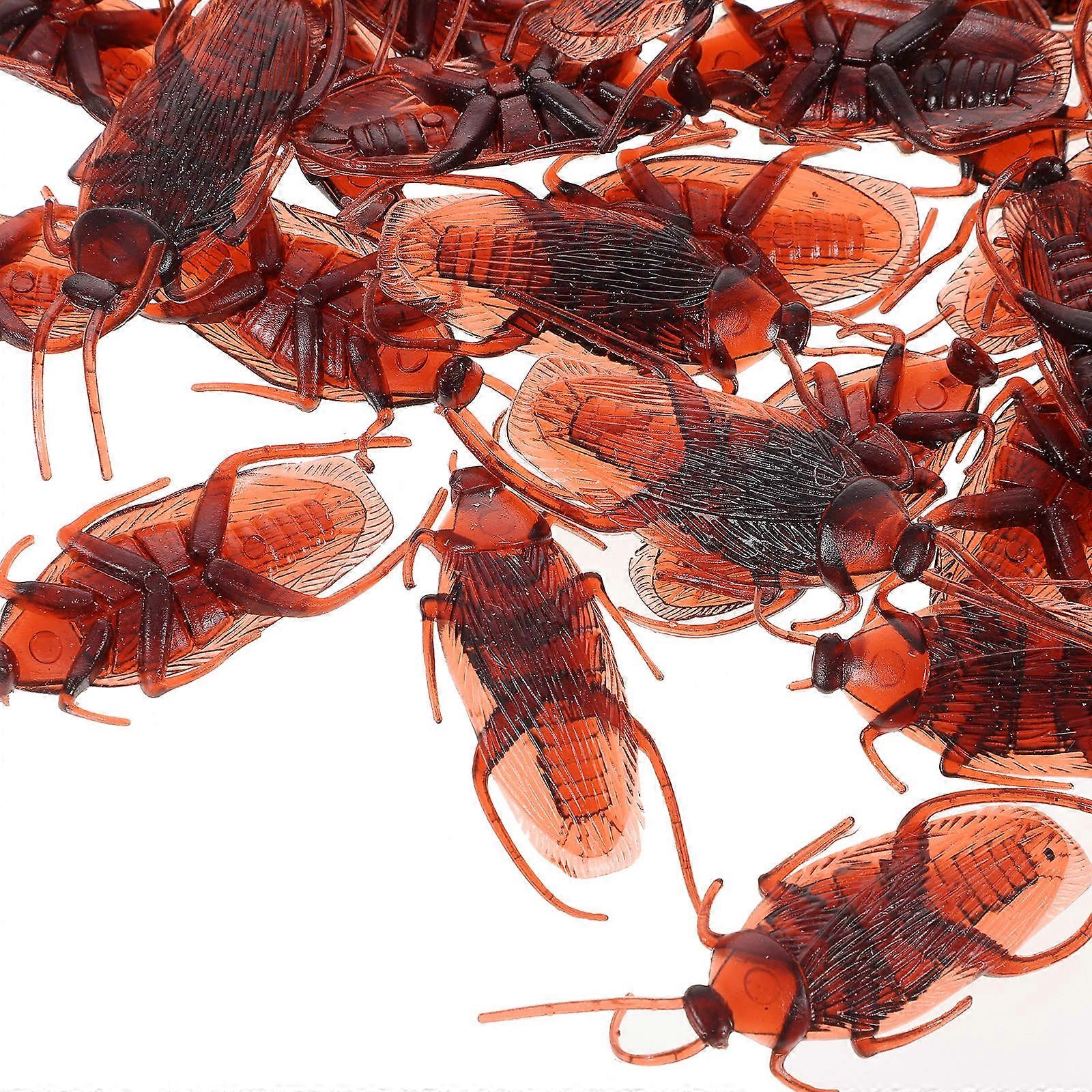 Fake Roach Toy Plastic Cockroach for Scare Prank 100Pcs Pack