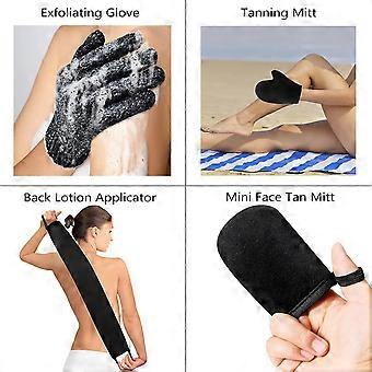 5 Pack Self Tanning Mitt Applicator Kit - Face Tan Mitt, Back Lotion Applicator, Exfoliating Glove, Tanning BrushMini Tanner Mitt