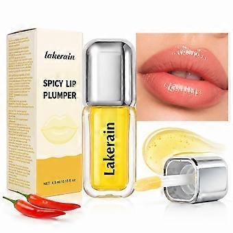 Spicy Lip Plumper Oil, High Shine Non-Sticky Lip Gloss Serum, Hydrating Lip Oil for Fuller Looking Lips, Daily Lip Moisturizing Care