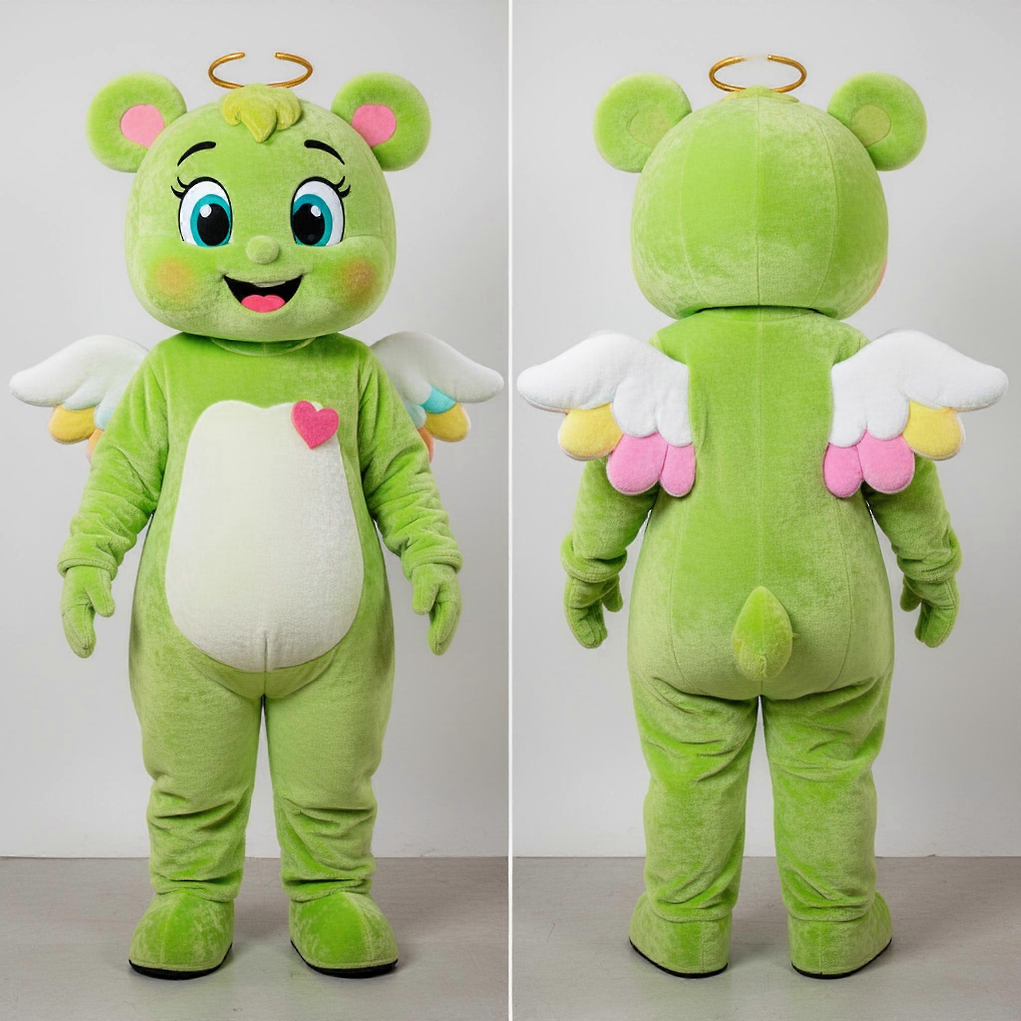 MASTICOT Lime Green Heart-Faced Cupid Mascot