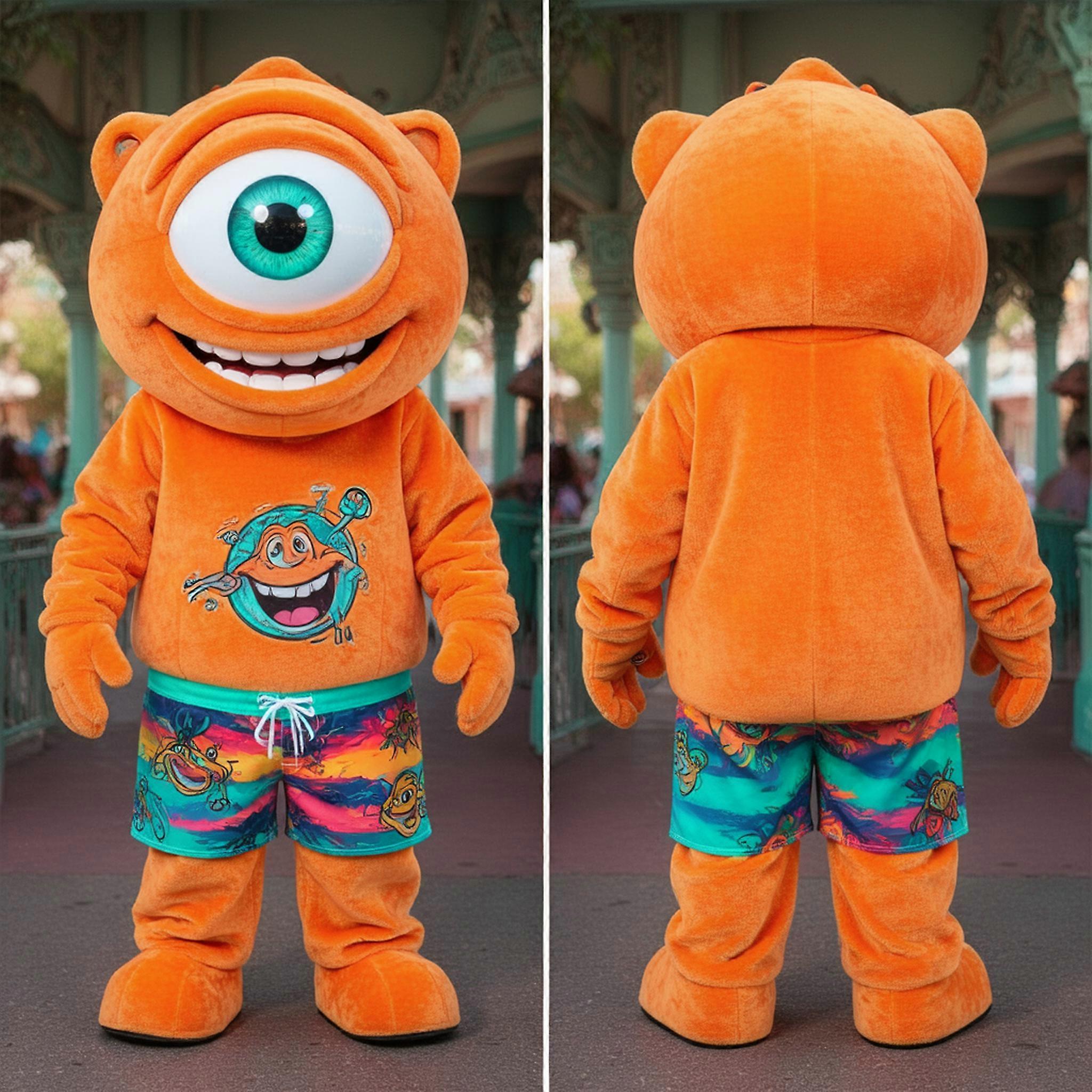MASTICOT Velvety Orange Single Eyed Cyclops Mascot