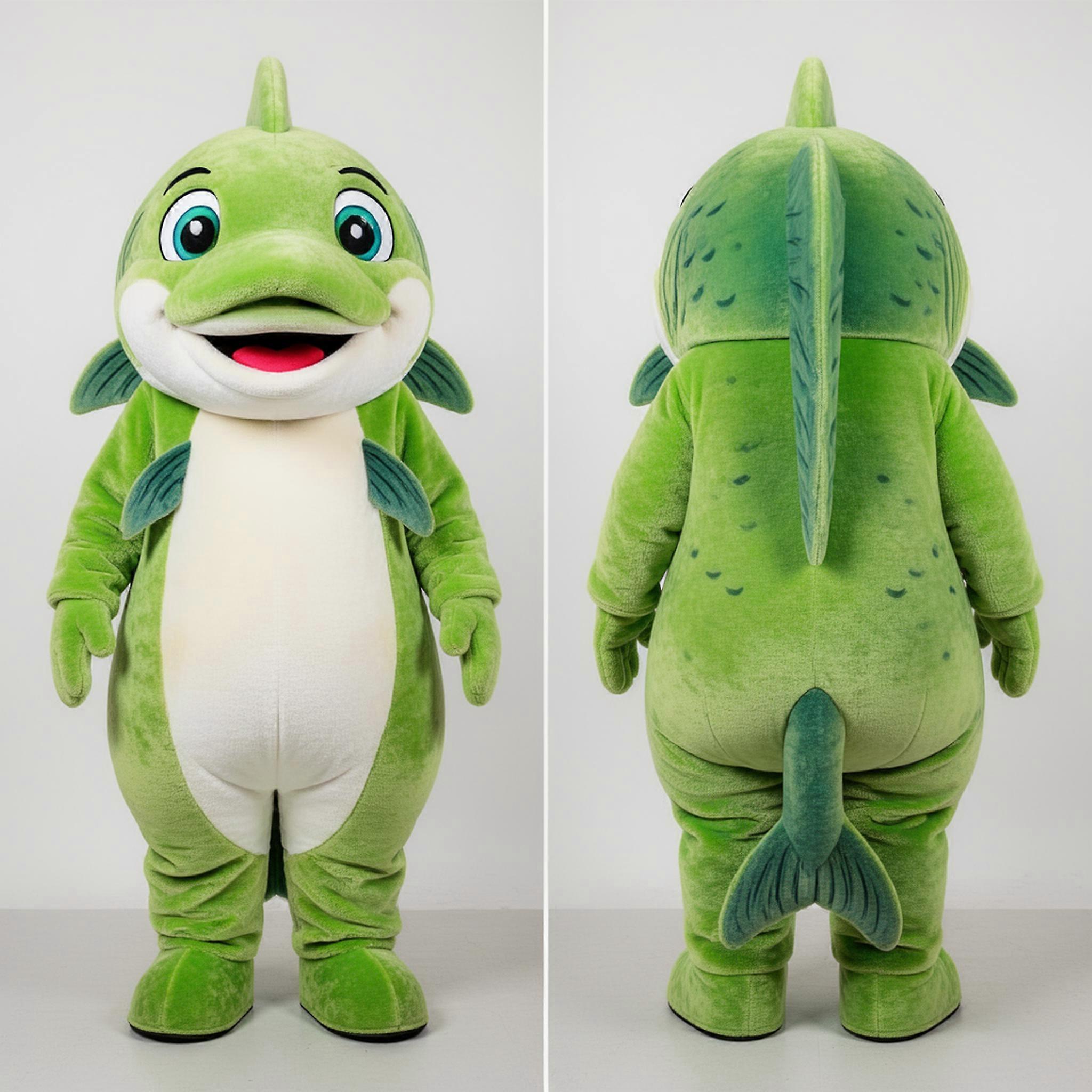 MASTICOT Lime Green Velvety Salmon Mascot