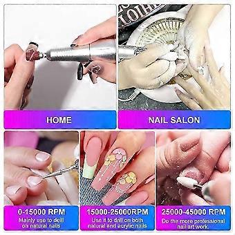 45000RPM Rechargeable Nail Drill Machine Electric Nail Drill Sander Low Noise Manicure Machine Whit ZAT