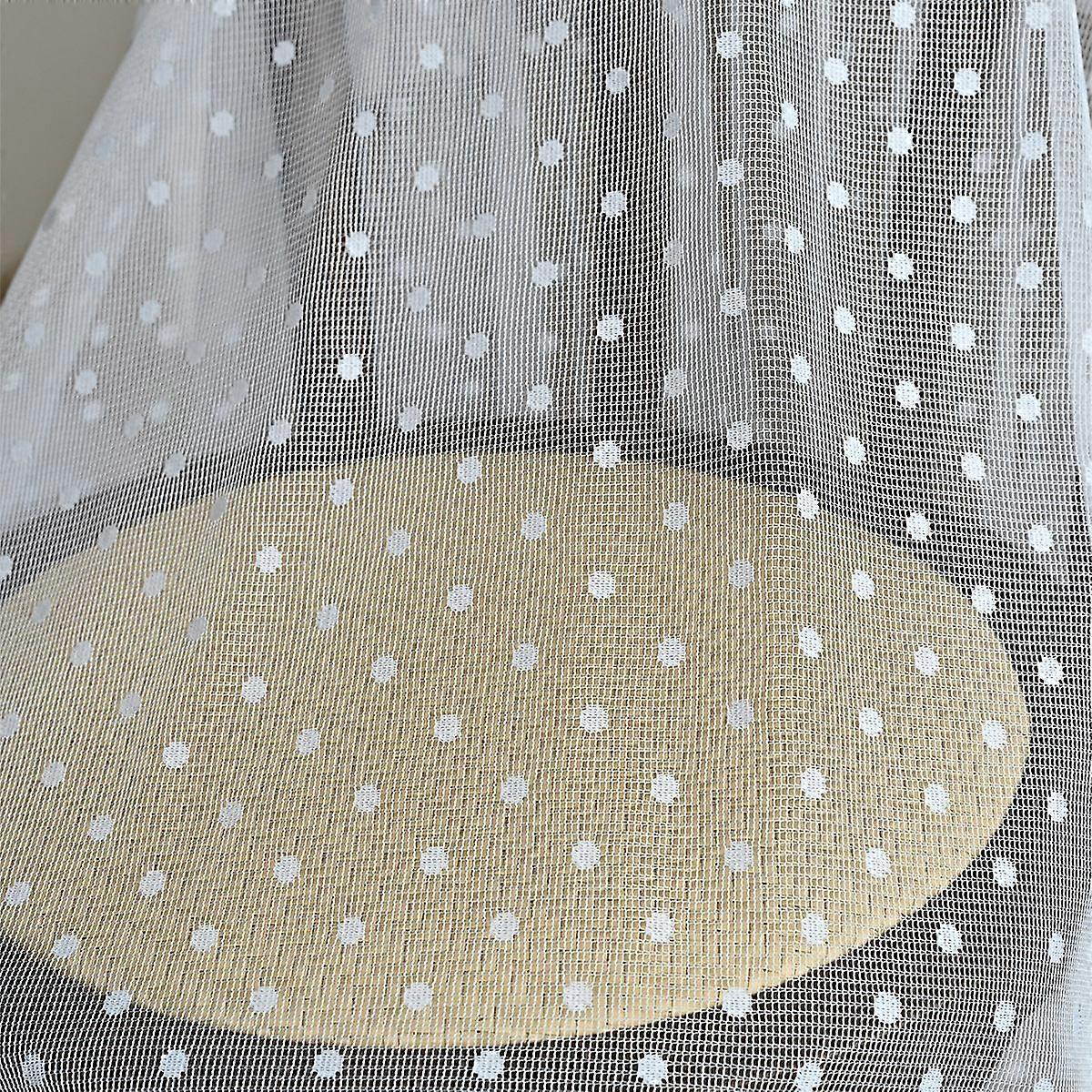 White solid lace window screen 135*230cm - rod-through type one piece