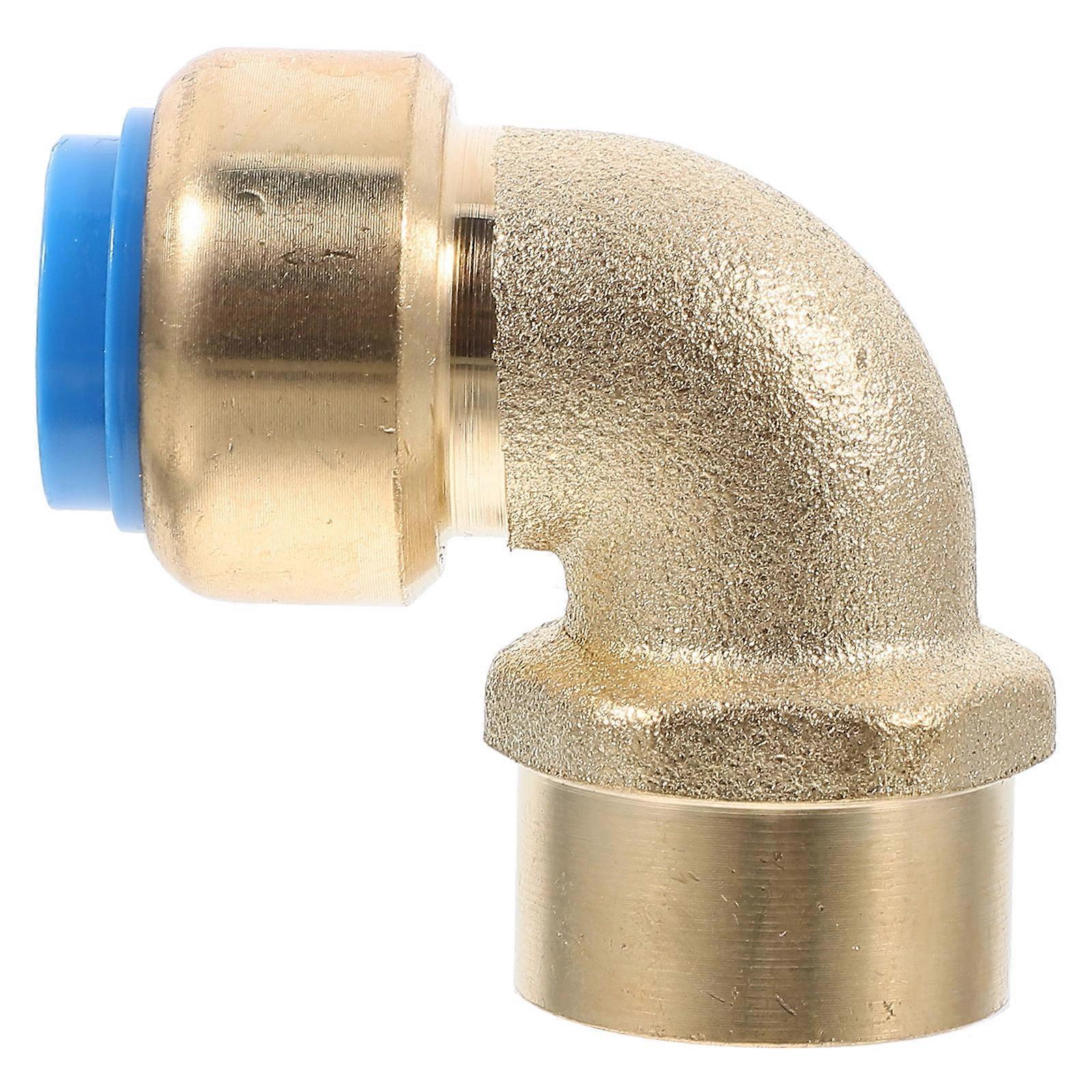 Push Fit Copper Elbow Plumbing Brass Fitting with Threaded 4Pcs