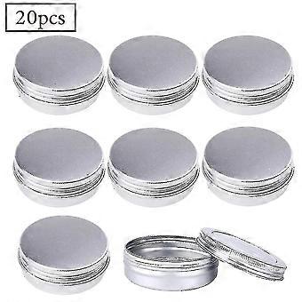 20pcs 60ml Aluminum Trays, Round Aluminum Trays, Cosmetic Containers With Screw Lids For Diy Crafts