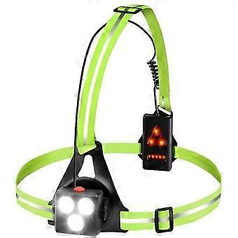 USB Rechargeable LED Chest Light for Running, 120 Adjustable, 500 Lumens, Running Light with Reflective Strips for Jogging, Walking, Outdoor Sports