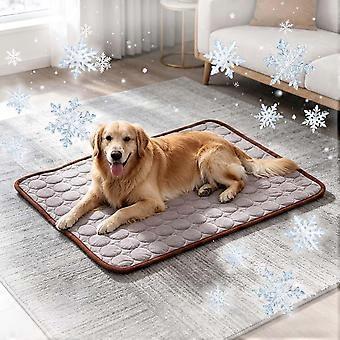 Cooling mat for pets, summer mat for dogs and cats (outdoor/indoor), sleeping mat (Brown, 100  75 cm)