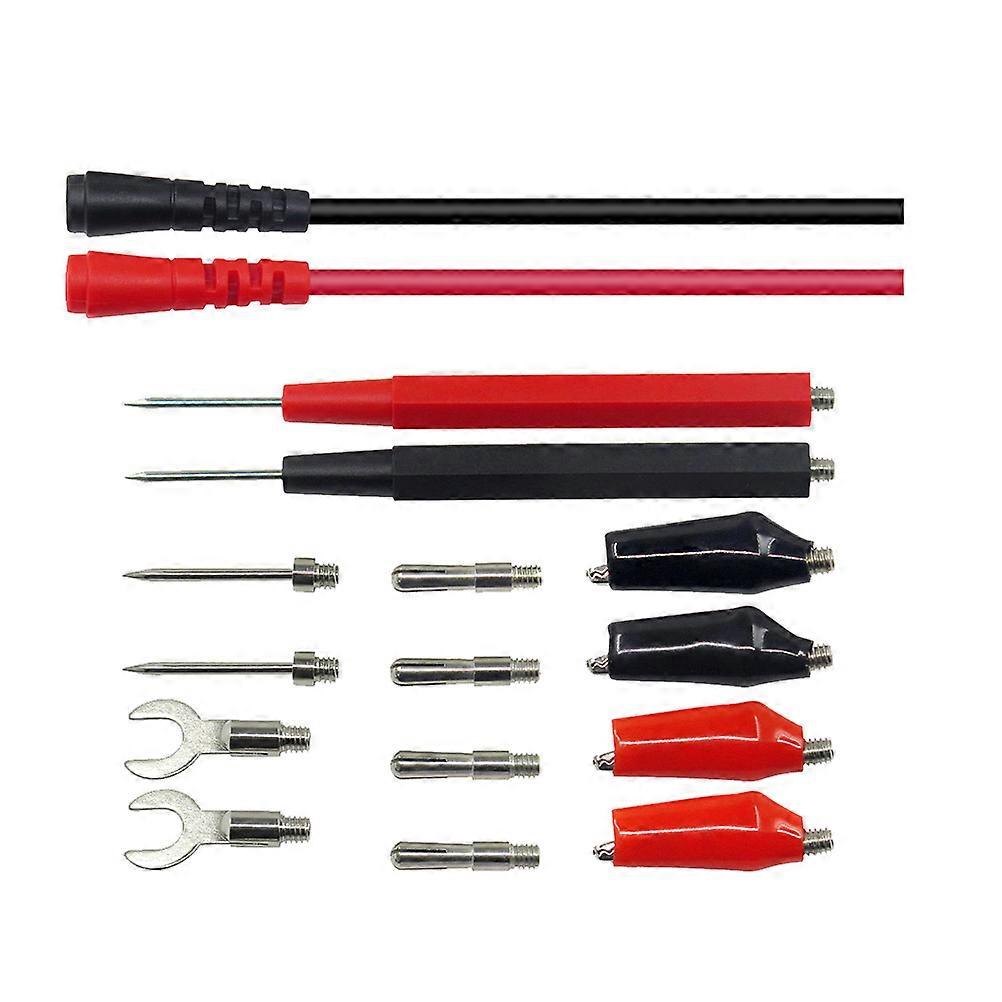 Multimeter Test Lead Kit Needle Electrical Testing Technicians Black Metal 18Pcs Set
