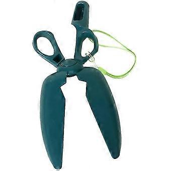 Pet Pooper Scooper, Waste Shovel Pick Clamp with Scissors Design, Durable Hard Plastic, One Handed Grip with Tissue Holder, Flat Base, 15x8cm, Dog Cat