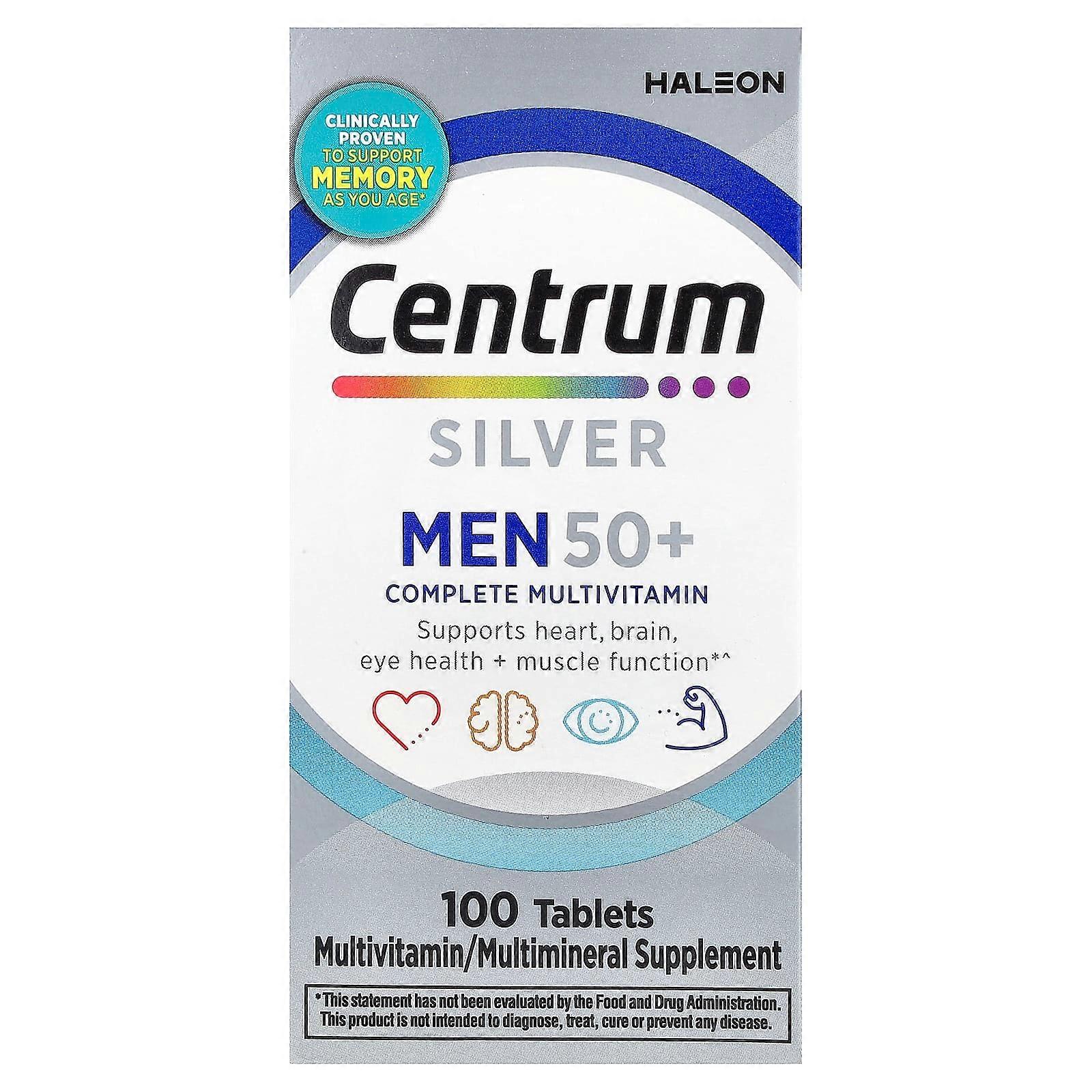 Centrum, Silver Men 50+, Complete Multivitamin, 100 Tablets