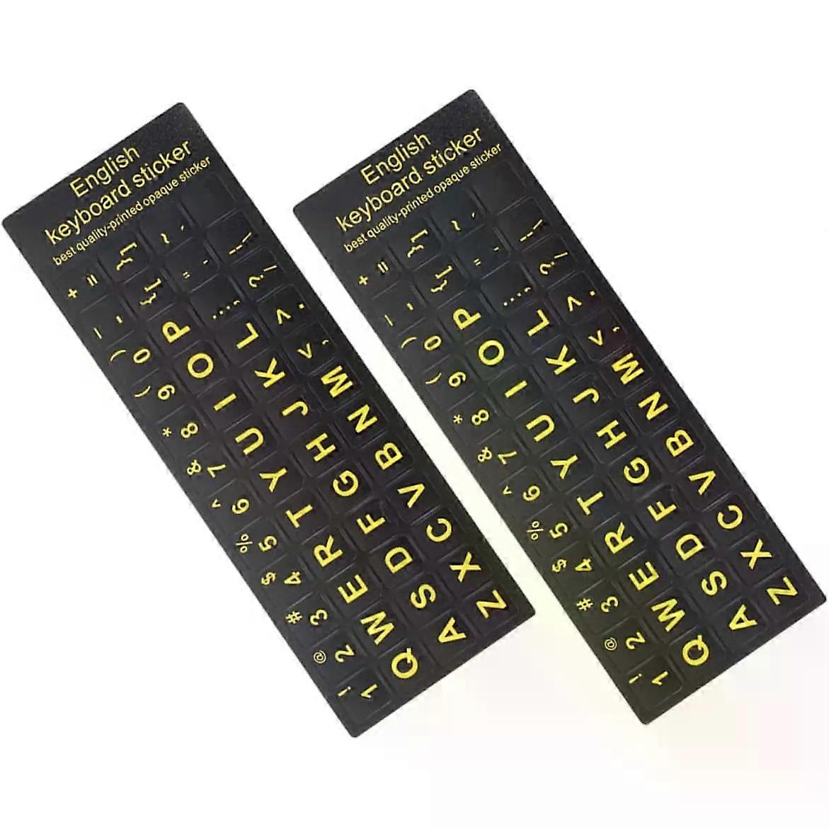 Language Stickers 2pcs PVC Matte Self Adhesive Black