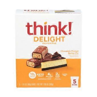 Think Thin Keto Protein Bars Chocolate Peanut Butter Pie, 7.05 Oz(Case Of 6)