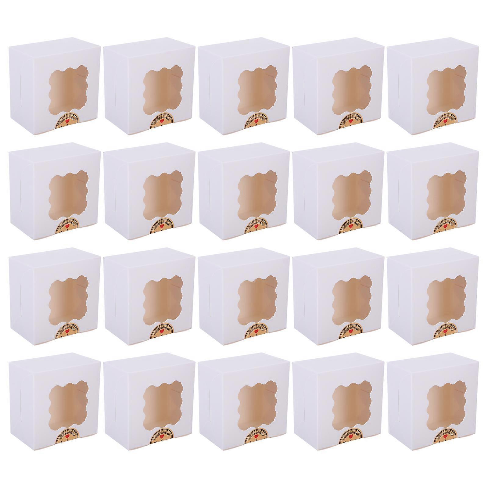 Macaron Box White Paper Cookie Boxes compatible with Macaron 20Pcs with Clear Window