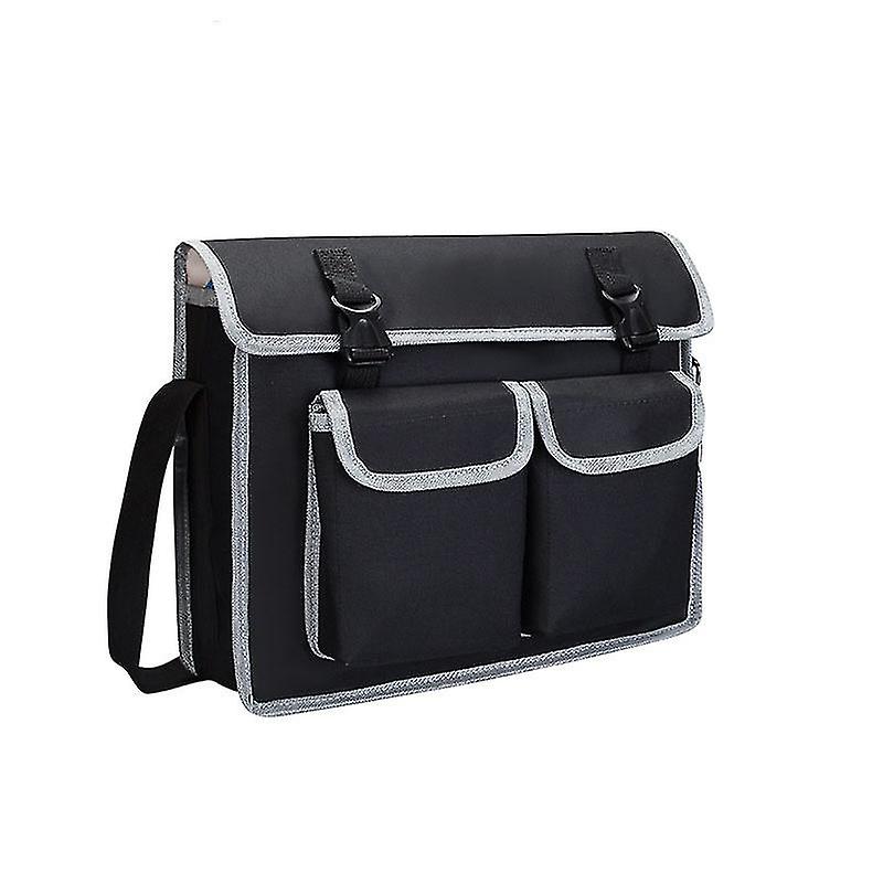 Vertical Pockets Oxford Cloth Storage Tools Bag With Adjustable Shoulder Strap(black)