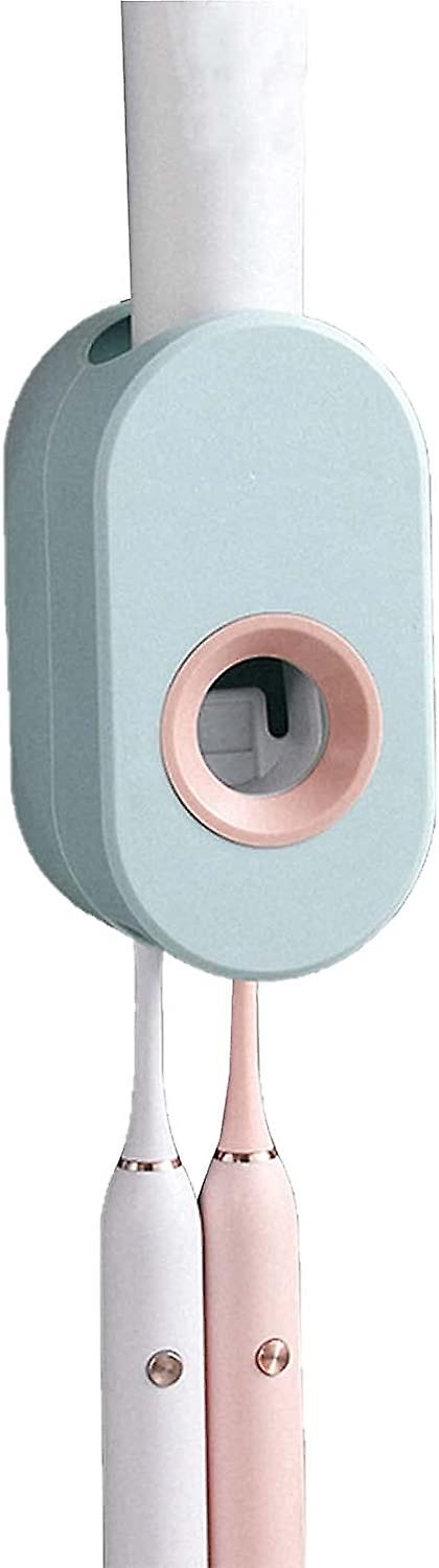 Wall Mounted Toothpaste Dispenser, 2 in 1 Toothpaste Dispenser Toothbrush Holder, Multi Functional Toothpaste Dispenser, with Super Sticky Suction Pad