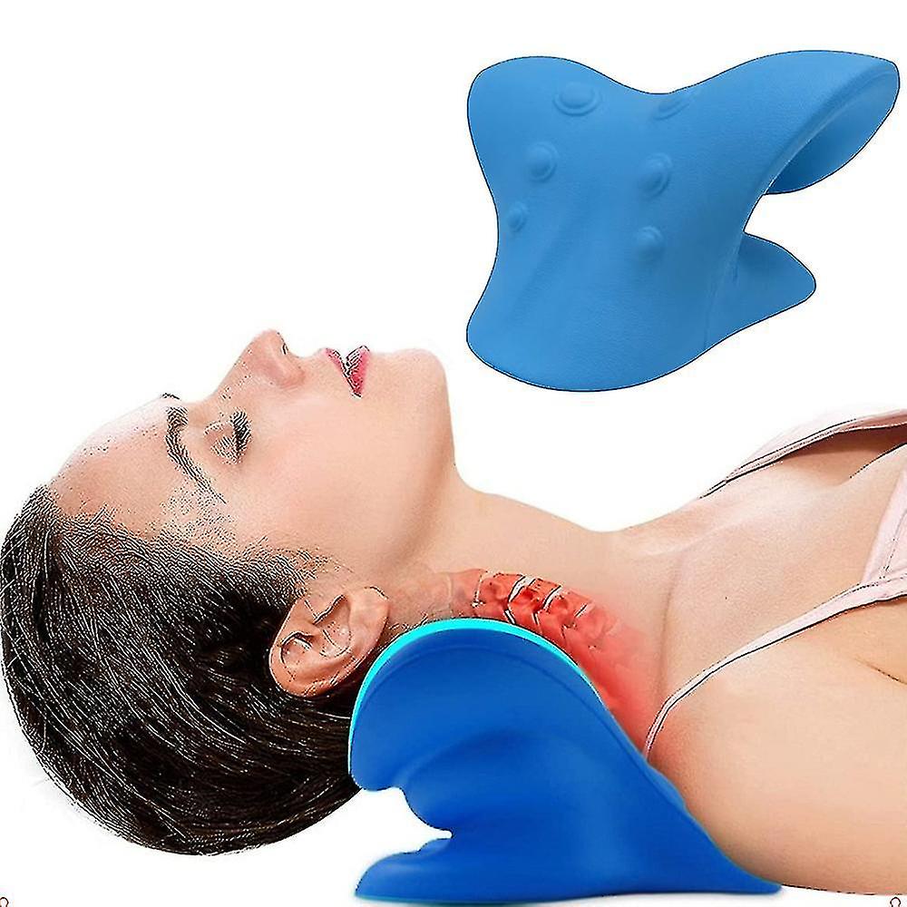 Neck Shoulder Stretcher Relaxer Cervical Chiropractic Traction Device Pillow -e