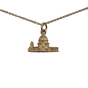 9ct Gold 11x17mm hollow St. Paul´s Cathedral Pendant...