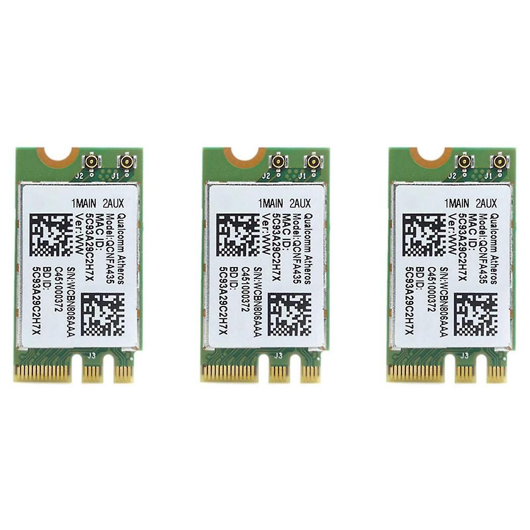 3x Wireless Adapter Card For Qualcomm Atheros Qca9377 Qcnfa435 802.11ac 2.4g/5g Ngff Wifi Card Blue
