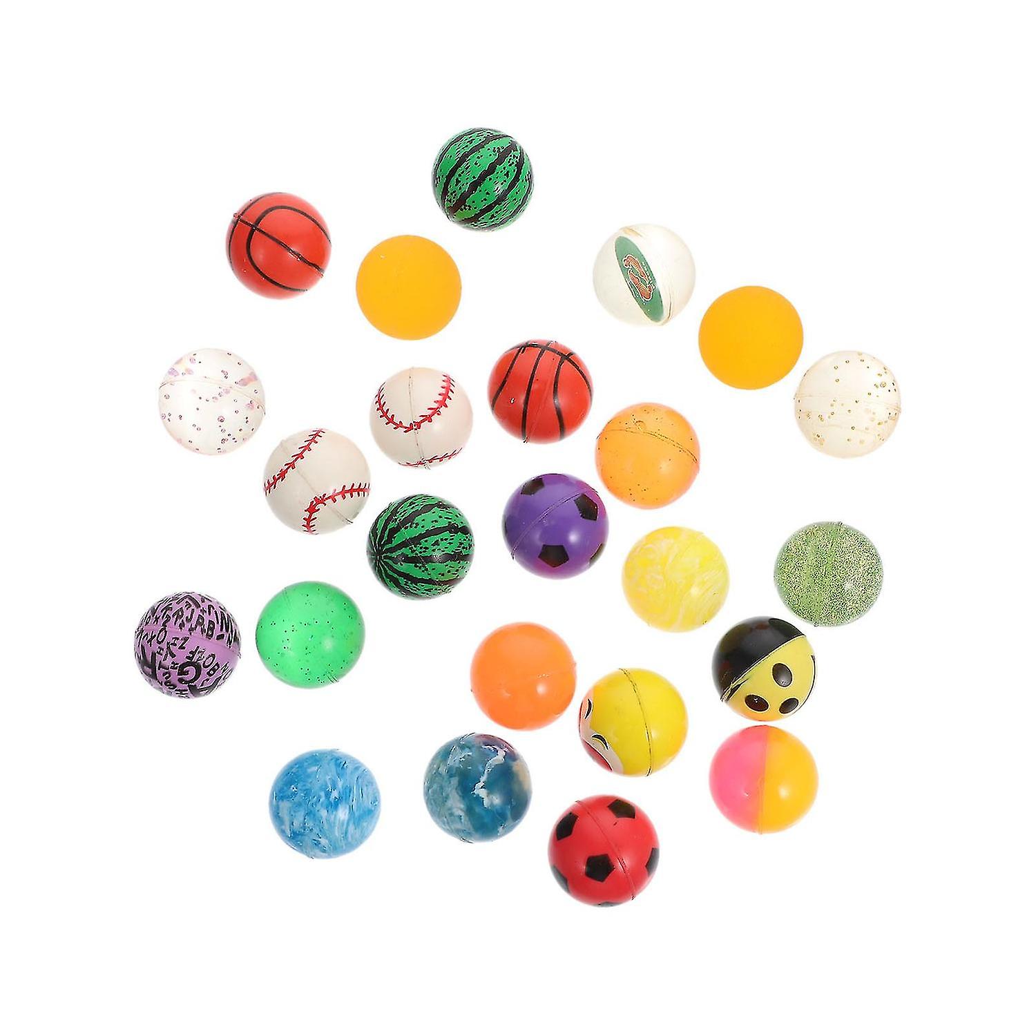 24pcs Colored Bouncy Balls Funny Kids Jumping Balls Plaything (random Style)