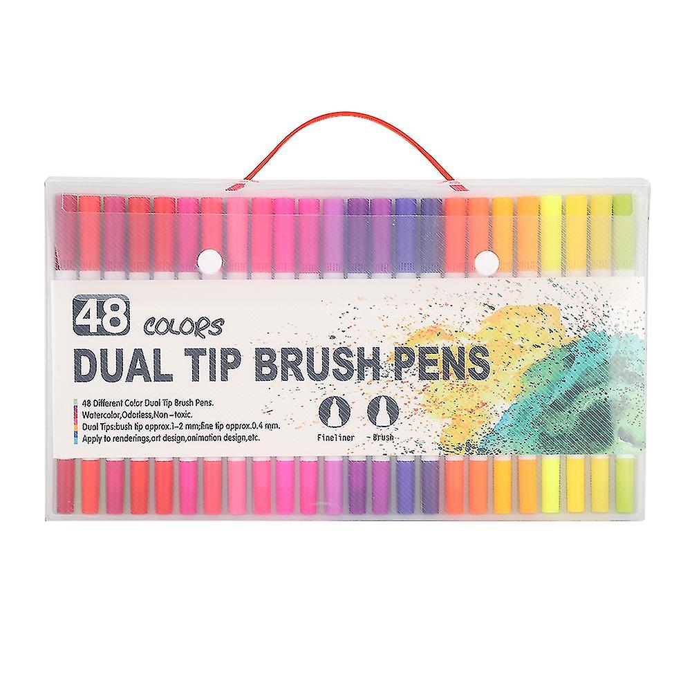 Dual Tip Brush Pens, Multicolor, Students Adults, Painting Drawing