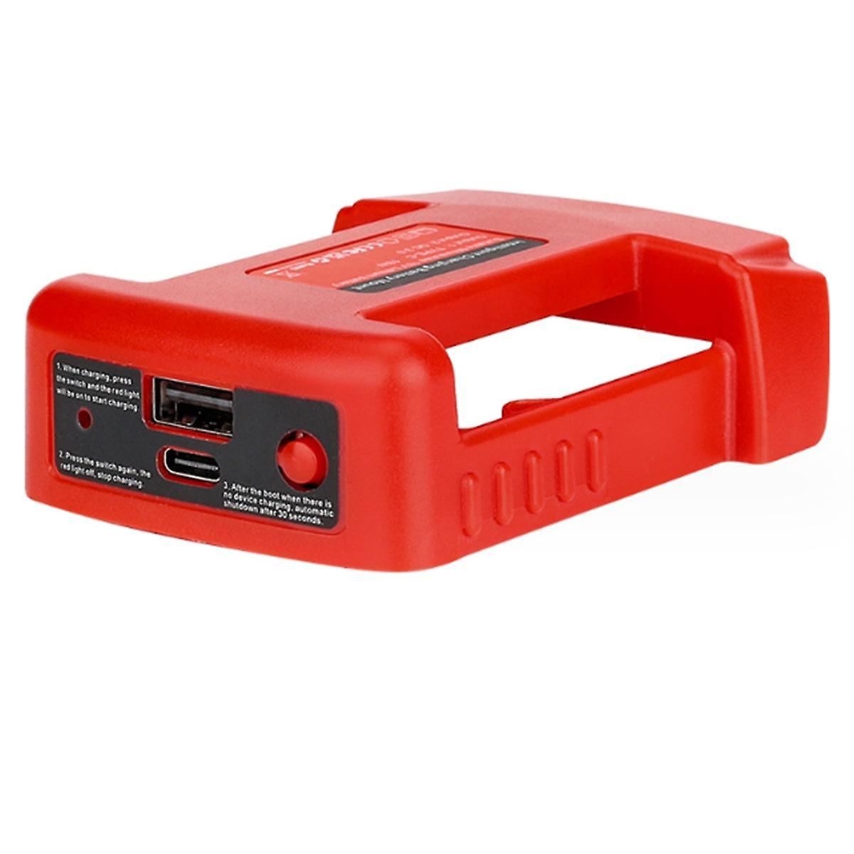 Portable Charger Adapter Compatible for 18V Li-Ion with USB Type-C Battery Holder Fast Charging