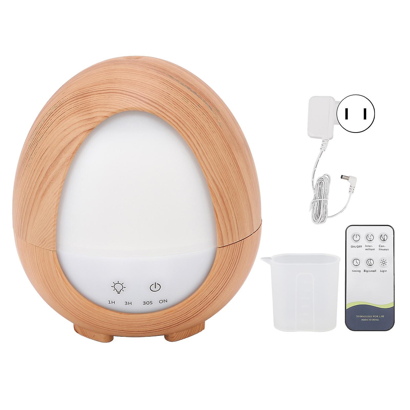 Aromatherapy Wood Grain Design Remote Control Humidifier 200ml LED Color Light US Plug